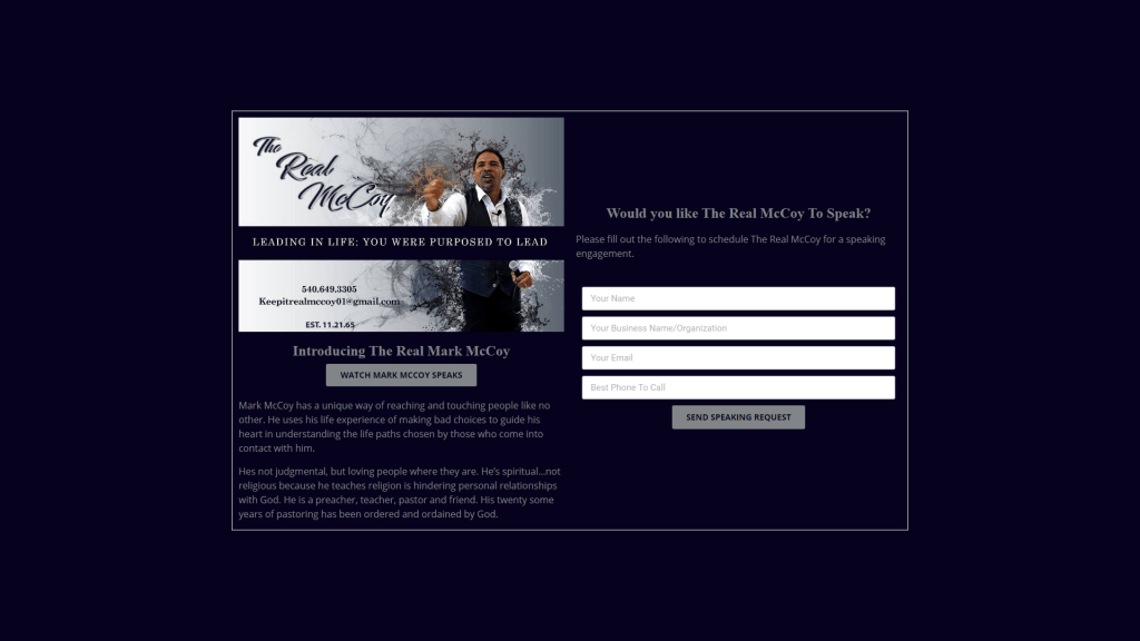 The Real McCoy Speaks